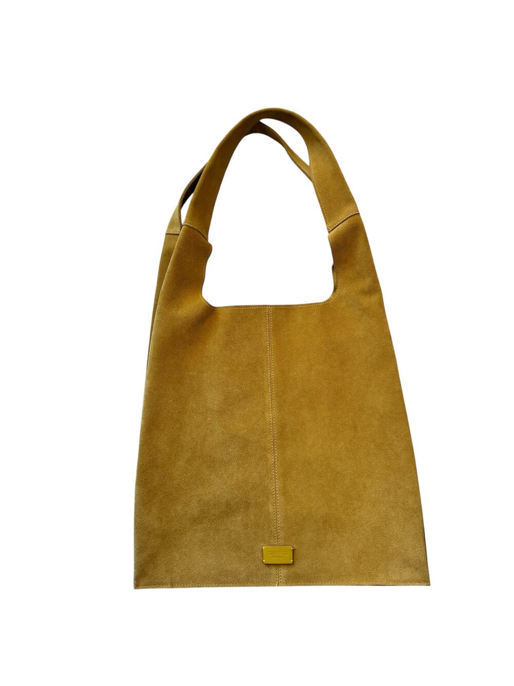 SHINOLA Detroit Gold Suede Shoulder Bag